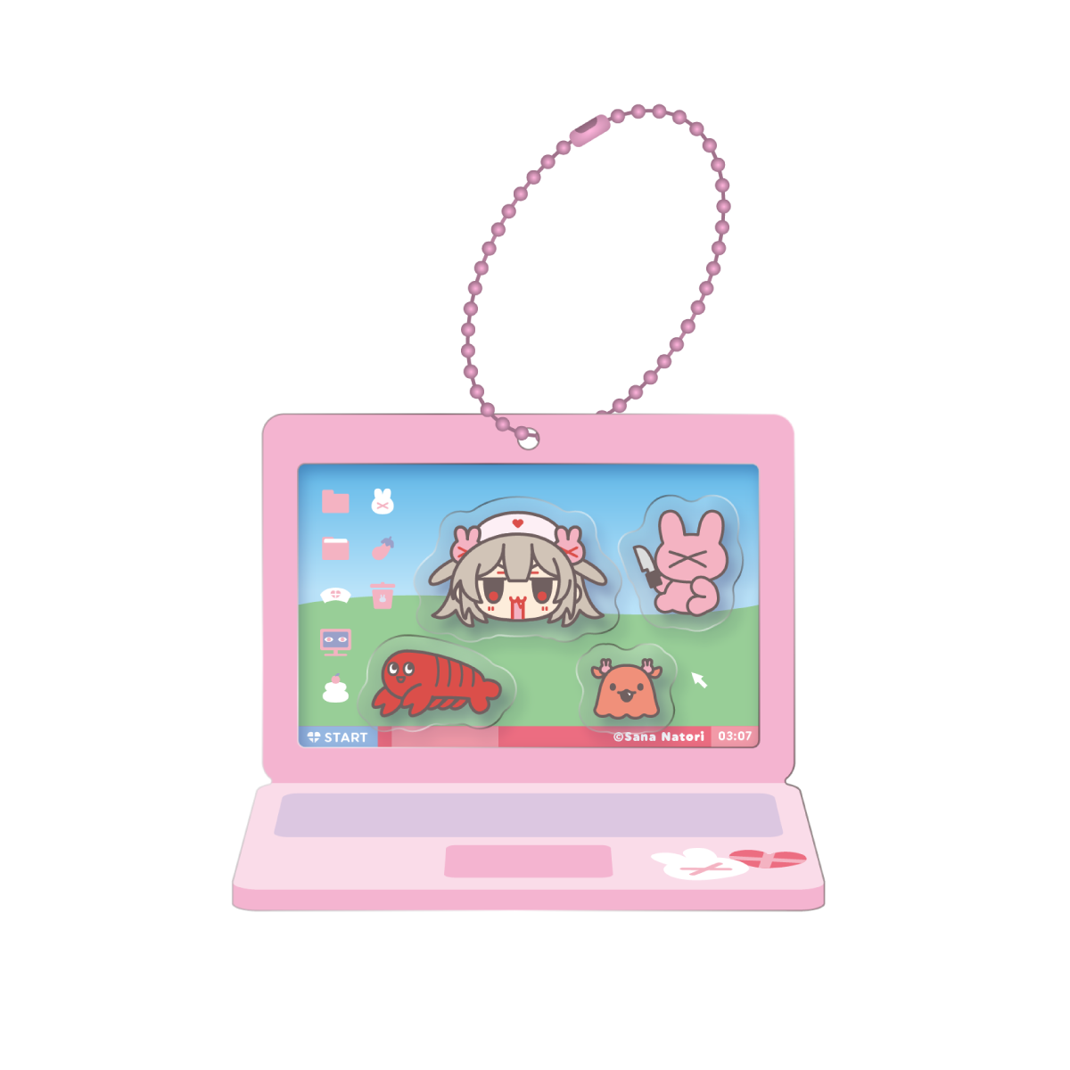 パソコンの中から見ているシャカシャカアクキー